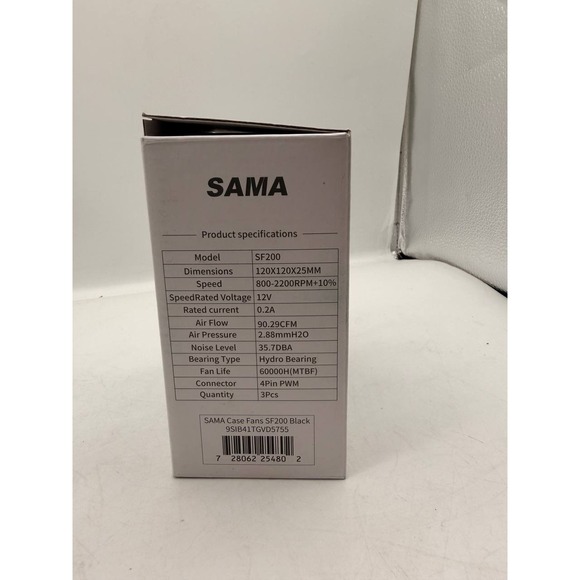 SAMA SF200 FAN KIT 12CM FANS 3PCS 800-2200RPM HYDRO BEARING PWM - Picture 4 of 4